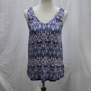 New w/tag Tribal Jeans reversible tank top shirt blue/boho XS